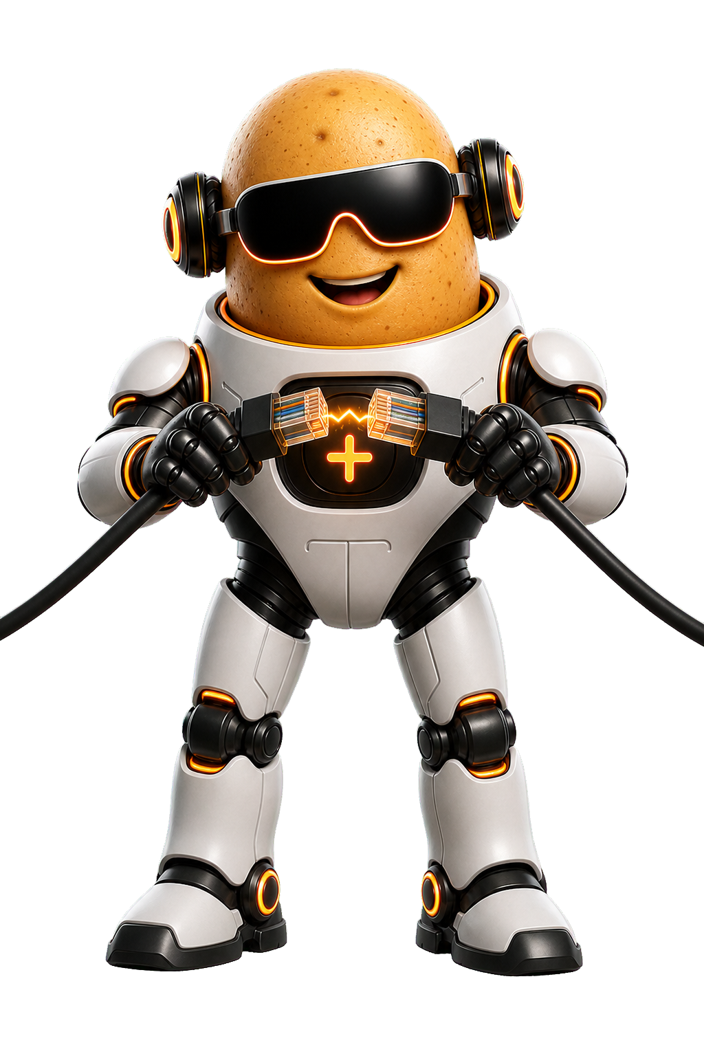 Tater mascot connecting two ethernet cables